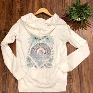 Spiritual Gangster Hamsa Tropical Palm Zip Hoodie